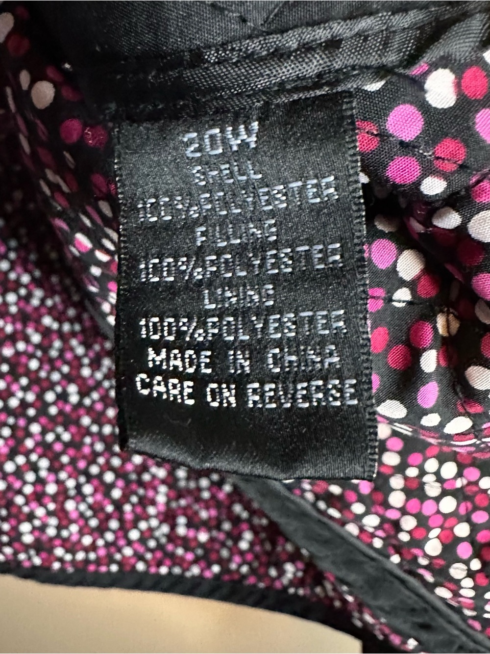 Briggs New York Black Quilted Jacket with Pink and White Dot Lining - Picture 3 of 5
